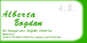 alberta bogdan business card